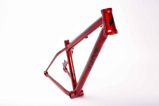 Dirtjumpbike Rahmen in metallic rot, Dirtjump Frame in red; Vorderansicht ;frontview